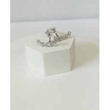 Ασημένια Σκουλαρίκια Κρεμαστά με ζιργκόν σε καμπύλη (SE65)